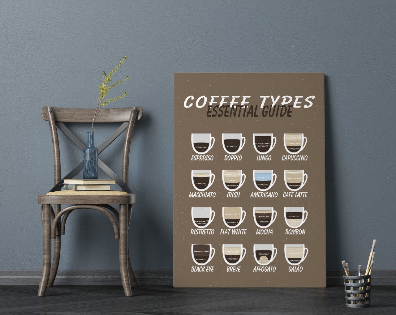 BK Home Coffee Tasarımlı Kanvas Tablo 70x100cm-22