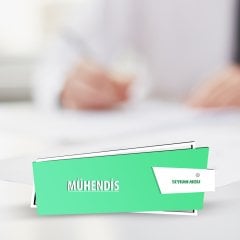 Kişiye Özel Mesleki Mühendis Ahşap Masa İsimliği (Model G1)