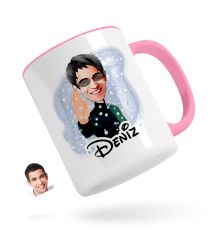 Kişiye Özel Matrix Neo Karikatürlü Pembe Kupa Bardak-1