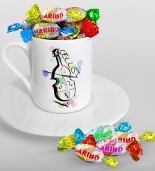 Kişiye Özel Cellist Türk Kahvesi Fincanı ve Haribo Şeker Hediye Seti-2