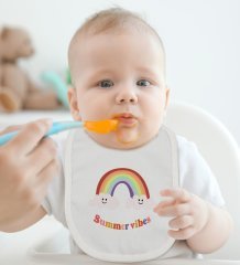 BK Kids Summer Vibes Tasarımlı Bebek Body Zıbın ve Mama Önlüğü Hediye Seti - Model 2