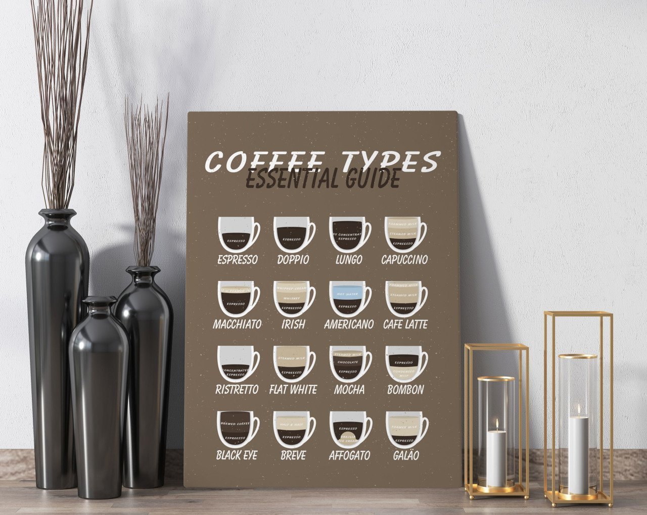 BK Home Coffee Tasarımlı Kanvas Tablo 50x70cm-22