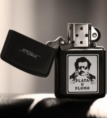 Kişiye Özel Pablo Escobar Benzinli Siyah Metal Çakmak - 5