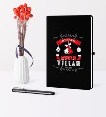 Kişiye Özel Yılbaşı Mutlu Yıllar Temalı Siyah Defter Kalem Seti - 7