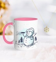 Kişiye Özel Yılbaşı Mutlu Yıllar Pembe Kupa ve Kar Tanesi Kolye-18