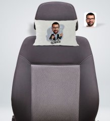 Kişiye Özel İsimli Erkek Karikatürlü Dikdörtgen Araç Koltuk Yastığı-50