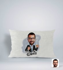 Kişiye Özel İsimli Erkek Karikatürlü Dikdörtgen Araç Koltuk Yastığı-50