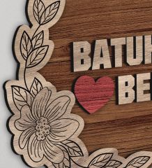 BK Gift Kişiye Özel Çift İsimli Kabartma Figürlü Ahşap Tablo, Duvar Dekoru, Sevgiliye Hediye, Ev Dekorasyonu, Sevgililer Günü Hediyesi