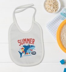 BK Kids Summer Time Tasarımlı Bebek Body Zıbın ve Mama Önlüğü Hediye Seti - Model 2