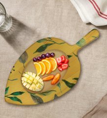 BK Gift Yapraklar Tasarımlı Yaprak Şeklinde Doğal Ahşap Servis ve Sunum Tabağı Model 4