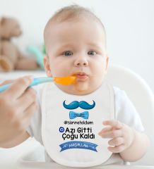 BK Kids Sünnet Tasarımlı Beyaz Bebek Mama Önlüğü-7