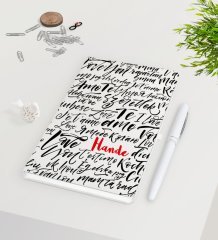 Kişiye Özel Sevgililer Günü Beyaz Defter Kalem Seti-71