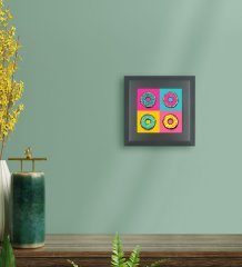 BK Gift Pop Art Tasarımlı Ahşap Çerçeveli Taş Duvar Dekoru-34