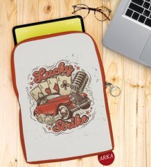 BK Gift Lucky Strike Tasarımlı Taşınabilir Koruyucu Tablet Kılıfı & Organizer Çanta - Turuncu-1