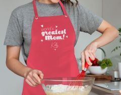 BK Gift Kişiye Özel İsimli Anneler Günü Tasarımlı Profesyonel Kırmızı Mutfak Önlüğü, Aşçı Önlüğü, Şef Önlüğü, Anneye Hediye-10