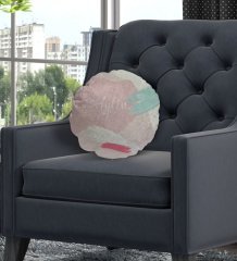 Kişiye Özel İsimli Rengarenk Tasarımlı Yuvarlak Dekoratif Kırlent Yastık-1