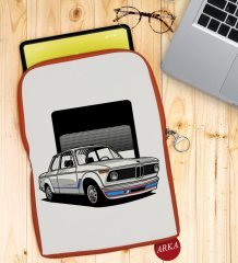 BK Gift Klasik Araç Tasarımlı Taşınabilir Koruyucu Tablet Kılıfı & Organizer Çanta - Turuncu-11