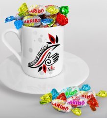 Kişiye Özel Bioenerji Uzmanı Türk Kahvesi Fincanı ve Haribo Şeker Hediye Seti-1