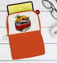 BK Gift Klasik Araç Tasarımlı Taşınabilir Koruyucu Tablet Kılıfı & Organizer Çanta - Turuncu-10