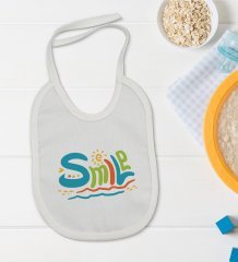 BK Kids Smile Tasarımlı Bebek Body Zıbın ve Mama Önlüğü Hediye Seti - Model 1