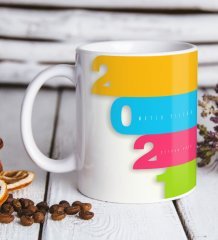 BK Gift Kişiye Özel 2023 Mutlu Yıllar Beyaz Kupa Bardak-12