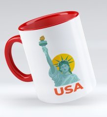Bk Gift USA Tasarımlı Kırmızı Kupa Bardak - Model 1