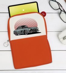 BK Gift Klasik Araç Tasarımlı Taşınabilir Koruyucu Tablet Kılıfı & Organizer Çanta - Turuncu-9
