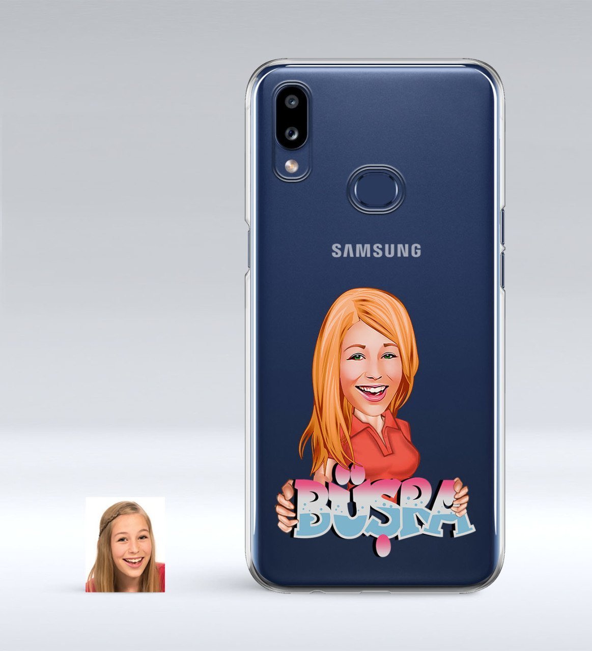 Kişiye Özel Bayan İsimli Karikatürlü Samsung Galaxy A10s İnce Şeffaf Silikon Telefon Kapağı-1