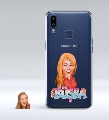 Kişiye Özel Bayan İsimli Karikatürlü Samsung Galaxy A10s İnce Şeffaf Silikon Telefon Kapağı-1