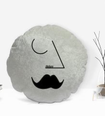 Kişiye Özel İsimli Picasso Erkek Figürlü Yuvarlak Dekoratif Kırlent Yastık-1
