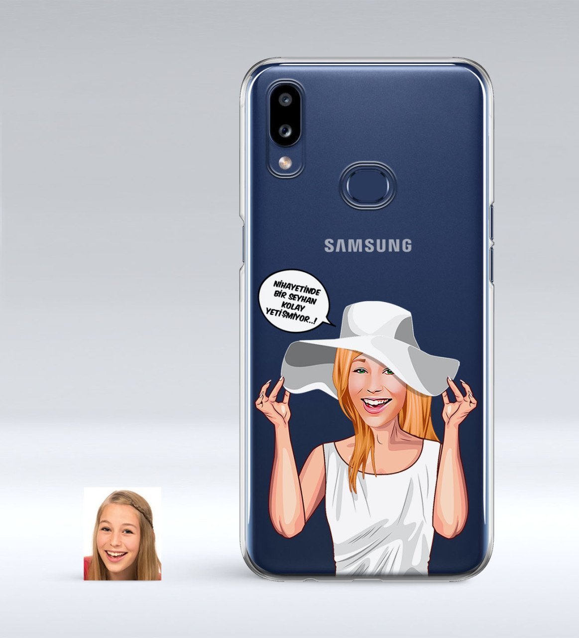 Kişiye Özel Bayan Kolay Yetişmiyor Karikatürlü Samsung Galaxy A10s İnce Şeffaf Silikon Telefon Kapağı-6