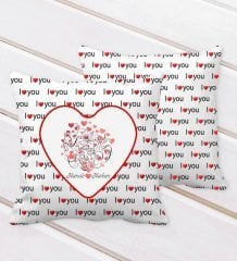 Kişiye Özel Sevgililer Günü I Love You Kalp Desenli Dekoratif Kırlent Yastık-1