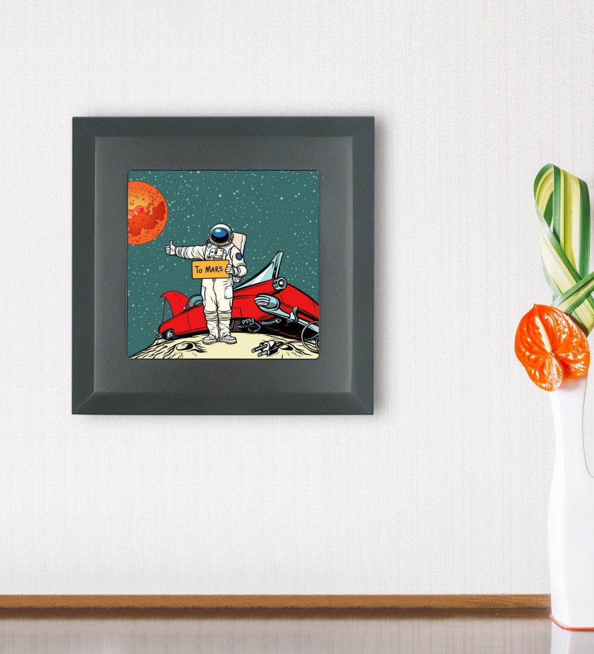 BK Gift Pop Art Tasarımlı Ahşap Çerçeveli Taş Duvar Dekoru-28