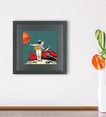 BK Gift Pop Art Tasarımlı Ahşap Çerçeveli Taş Duvar Dekoru-28