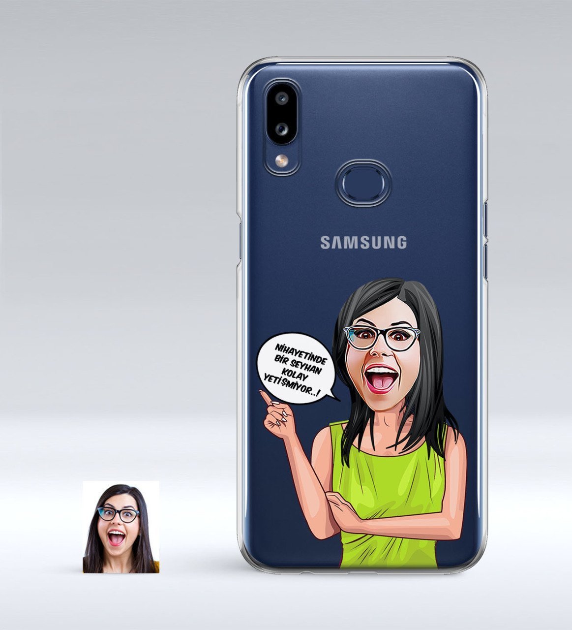 Kişiye Özel Bayan Kolay Yetişmiyor Karikatürlü Samsung Galaxy A10s İnce Şeffaf Silikon Telefon Kapağı-5