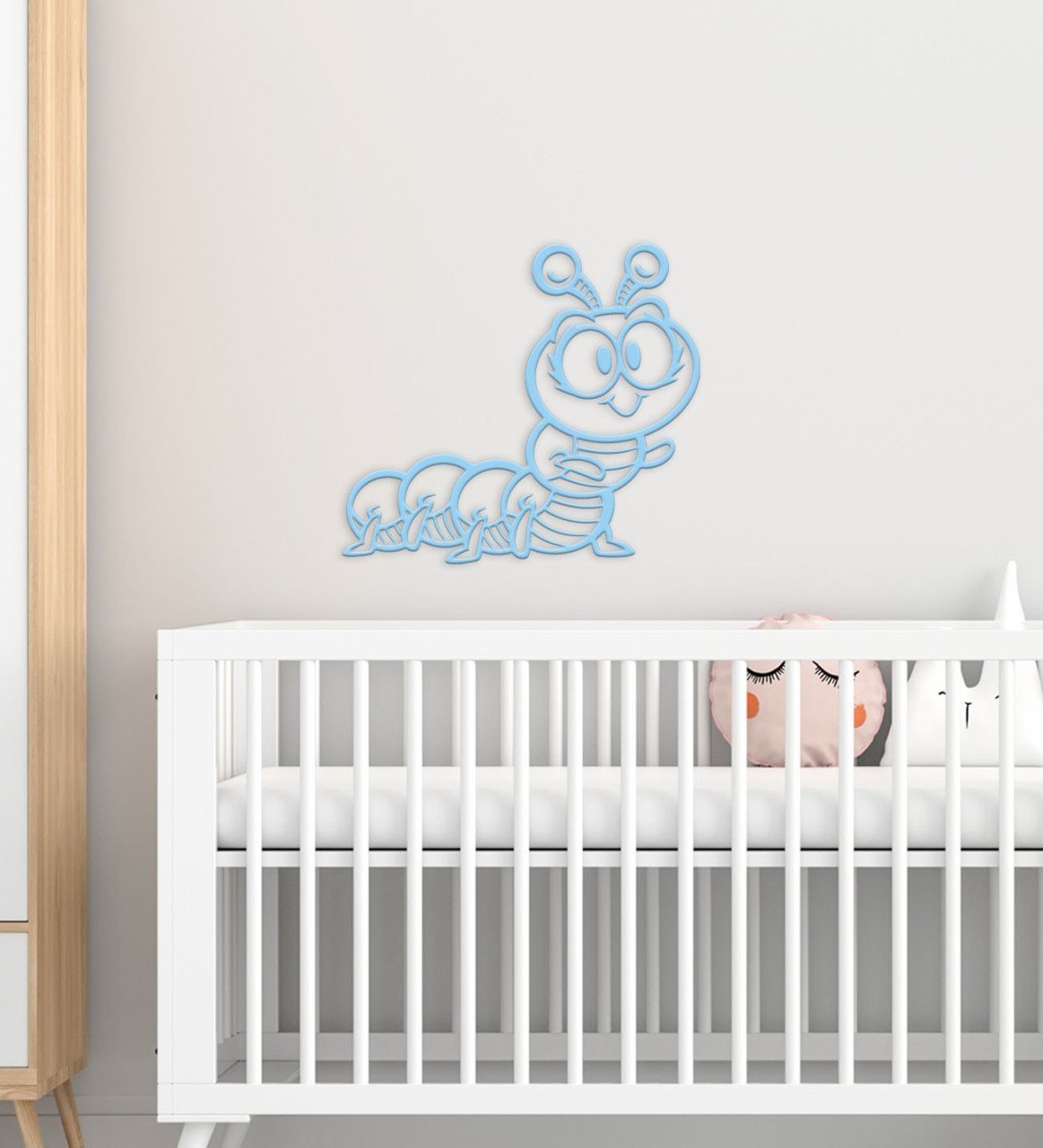 BK Gift Tırtıl Tasarımlı Çocuk Odası Ahşap Duvar Süsü-1
