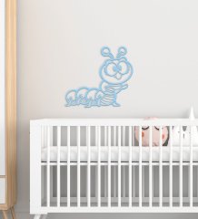 BK Gift Tırtıl Tasarımlı Çocuk Odası Ahşap Duvar Süsü-1
