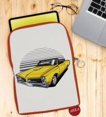 BK Gift Klasik Araç Tasarımlı Taşınabilir Koruyucu Tablet Kılıfı & Organizer Çanta - Turuncu-5
