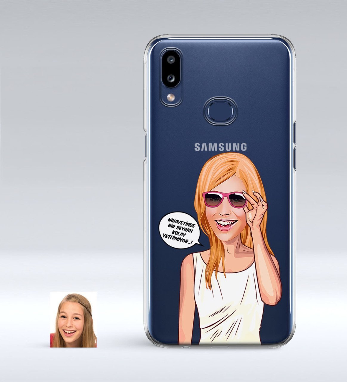 Kişiye Özel Bayan Kolay Yetişmiyor Karikatürlü Samsung Galaxy A10s İnce Şeffaf Silikon Telefon Kapağı-4