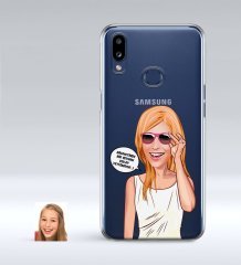 Kişiye Özel Bayan Kolay Yetişmiyor Karikatürlü Samsung Galaxy A10s İnce Şeffaf Silikon Telefon Kapağı-4
