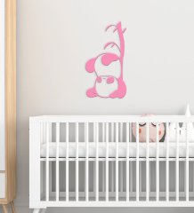 BK Gift Sevimli Panda Tasarımlı Çocuk Odası Ahşap Duvar Süsü-2