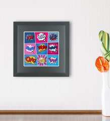 BK Gift Pop Art Tasarımlı Ahşap Çerçeveli Taş Duvar Dekoru-26