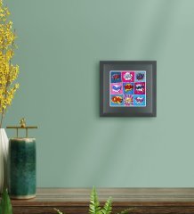 BK Gift Pop Art Tasarımlı Ahşap Çerçeveli Taş Duvar Dekoru-26