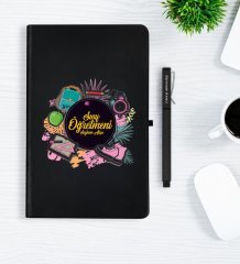 Kişiye Özel Sınıf Öğretmeni Siyah Defter Kalem Hediye Seti - 4