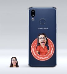 Kişiye Özel Bayan Kolay Yetişmiyor Karikatürlü Samsung Galaxy A10s İnce Şeffaf Silikon Telefon Kapağı-3