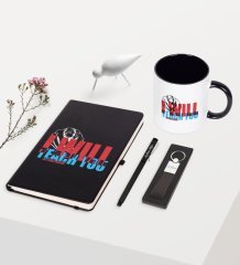 Kişiye Özel İngilizce Öğretmeni Temalı Siyah Defter Kalem Anahtarlık Kupa Seti - 2