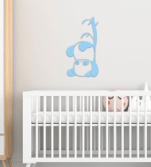 BK Gift Sevimli Panda Tasarımlı Çocuk Odası Ahşap Duvar Süsü-1