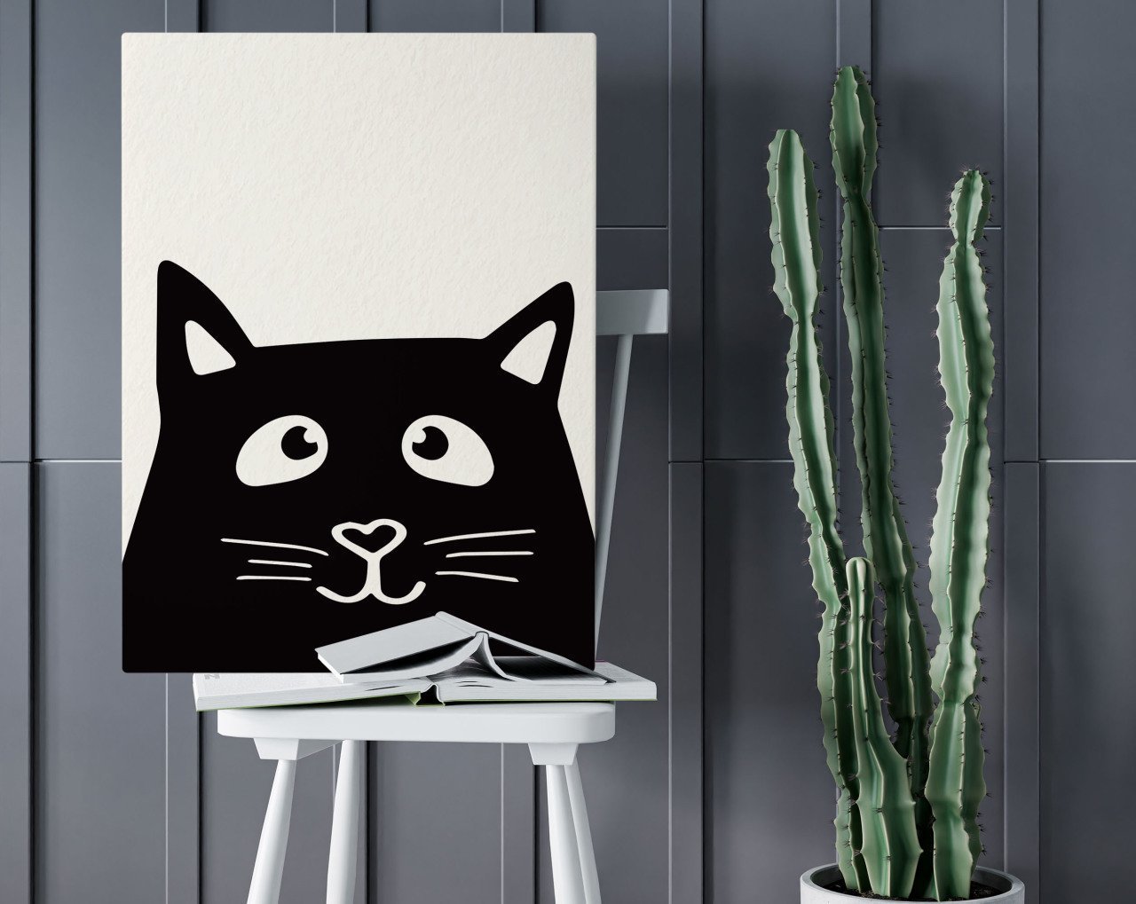 BK Home Kedi Tasarımlı Kanvas Tablo 50x70cm-5