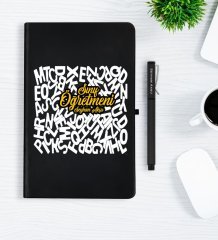 Kişiye Özel Sınıf Öğretmeni Siyah Defter Kalem Hediye Seti - 3