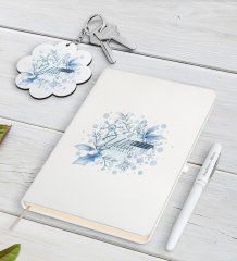 Kişiye Özel Yılbaşı Mutlu Yıllar Beyaz Defter Kalem ve Anahtarlık Hediye Seti-12